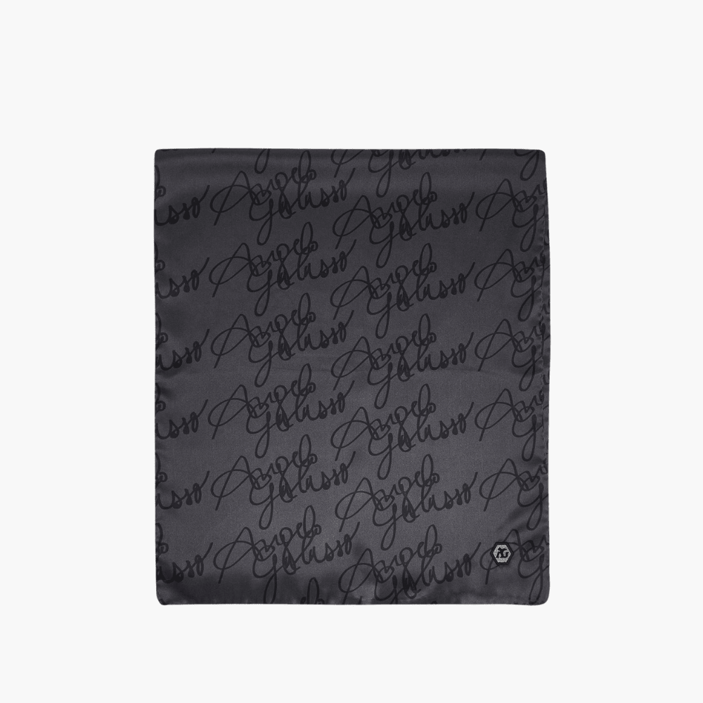 Grey Silk Signature Scarf - Angelo Galasso - Luxury Italian Menswear London