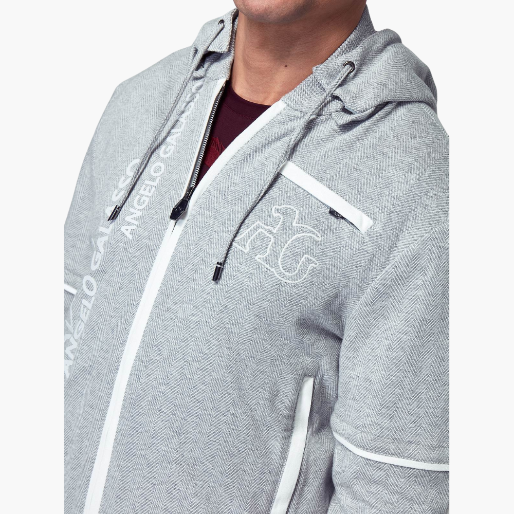 Grey and White Herringbone Tracksuit - A21MR19001