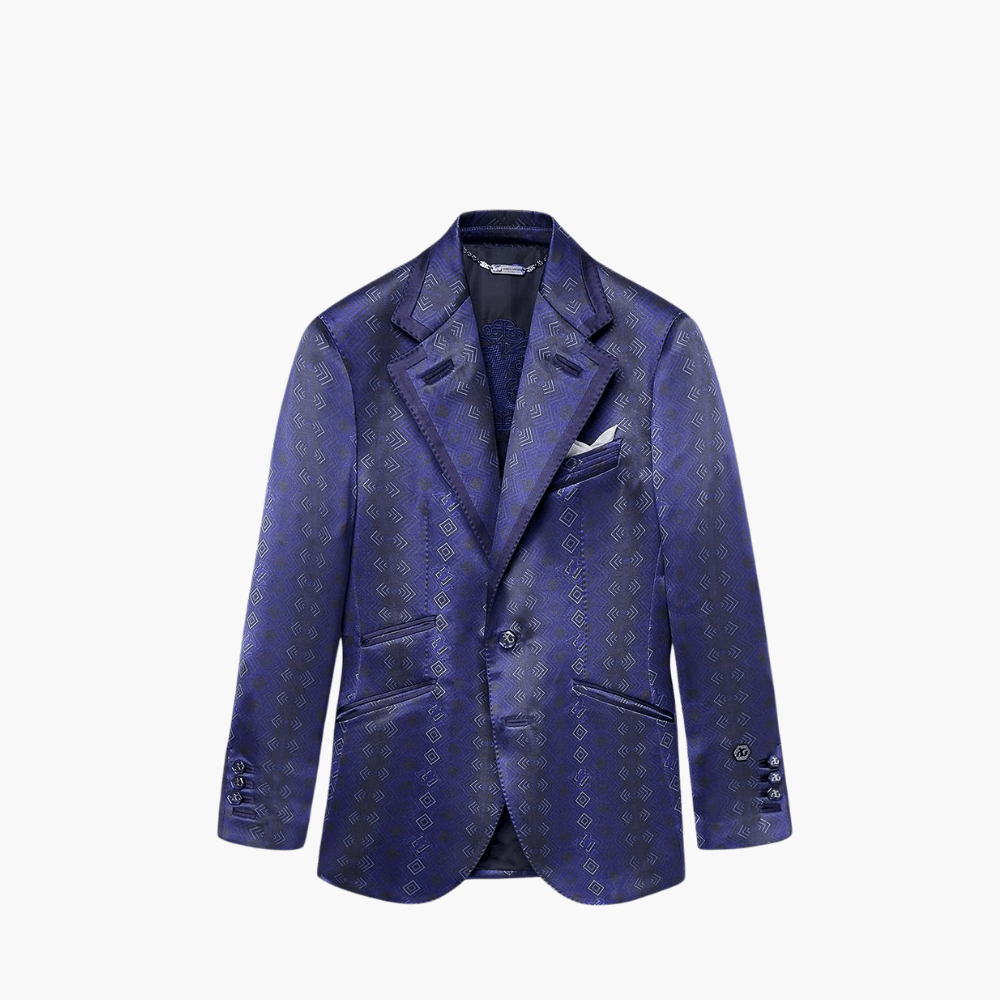 Hexagon Silk Evening Blazer - Angelo Galasso - Luxury Italian Menswear London