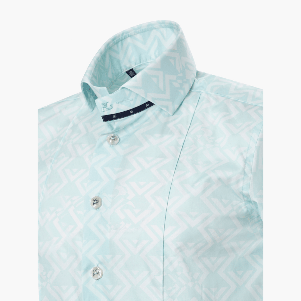 Green Mason AG Pattern Short Sleeves Shirt - Angelo Galasso - Luxury Italian Menswear London