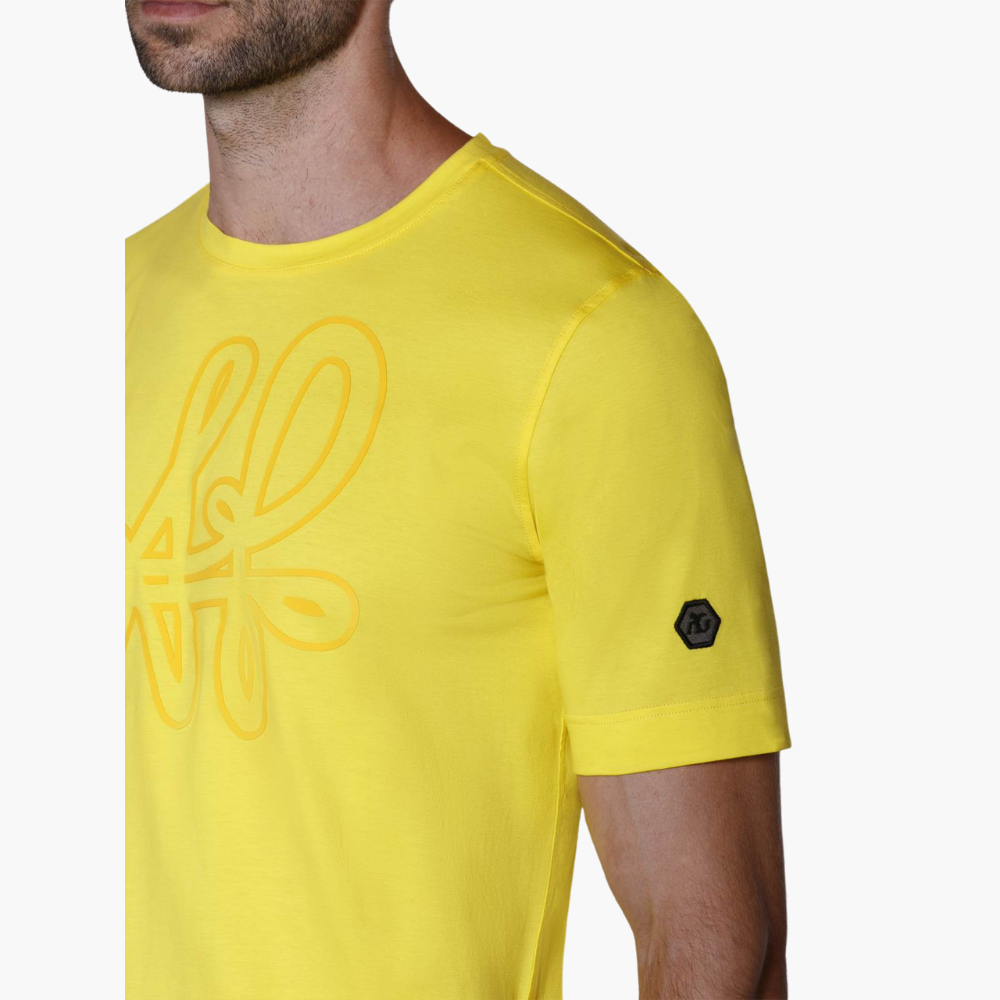 Yellow Signature Logo C Neck T-Shirt -
