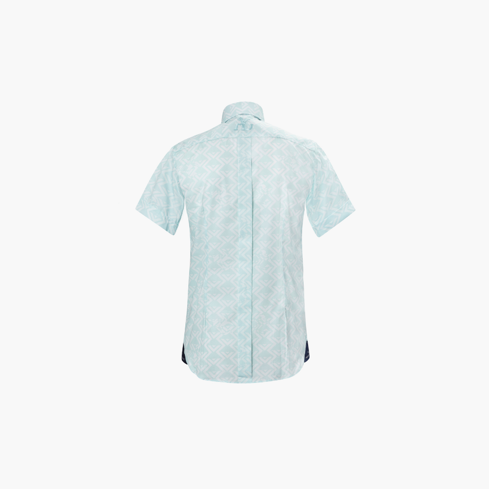 Green Mason AG Pattern Short Sleeves Shirt