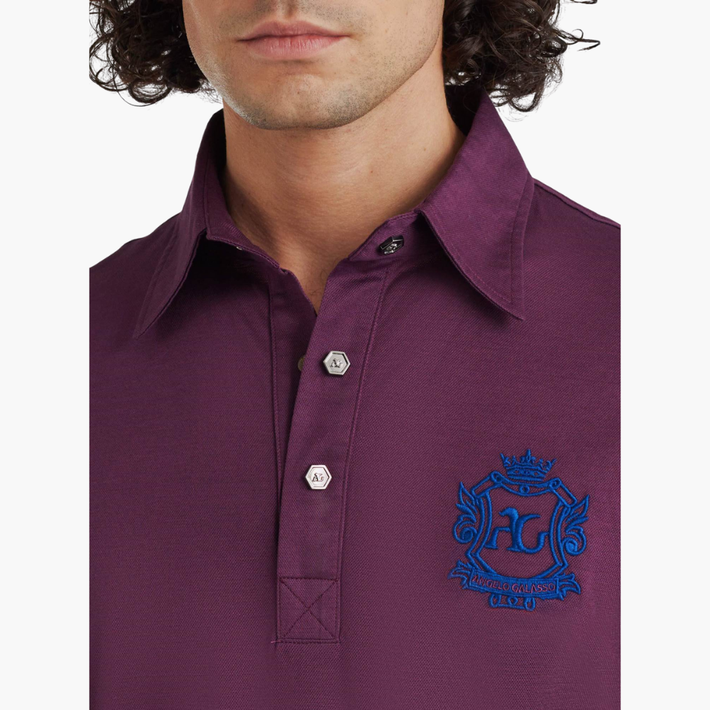Burgundy Lisle Thread Polo with Shield - Z21MR3501C