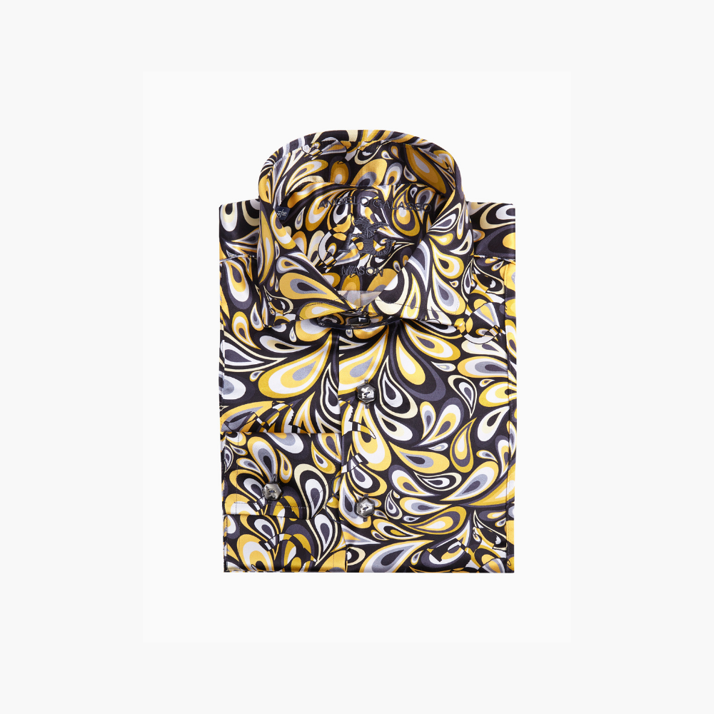 Yellow Silk Drop AG Printed Mason Shirt