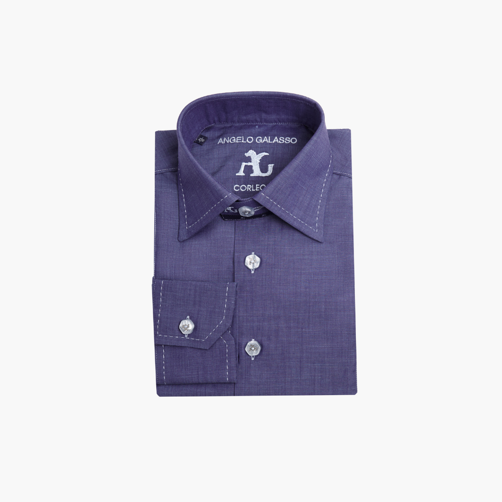 Blue Corleone Shirt with Single Stitching