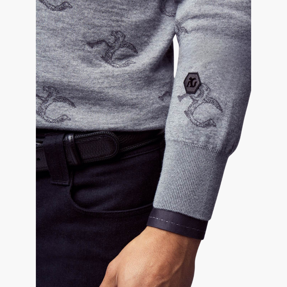 Grey Wool & Cashmere Monogram C-Neck - A11MR0708F