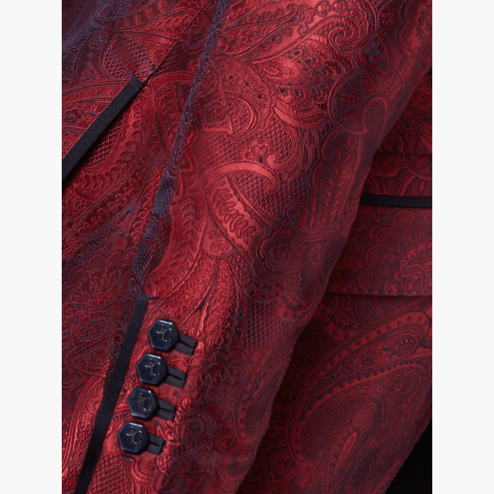 Red Paisley Blazer - Angelo Galasso - Luxury Italian Menswear London