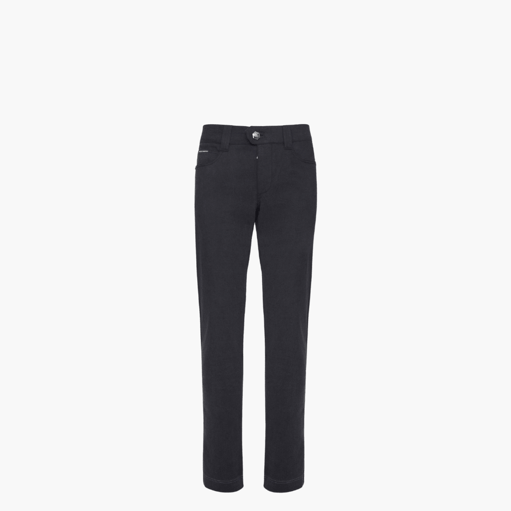 Grey & Grey Cotton Jeans with Shield - Angelo Galasso - Luxury Italian Menswear London