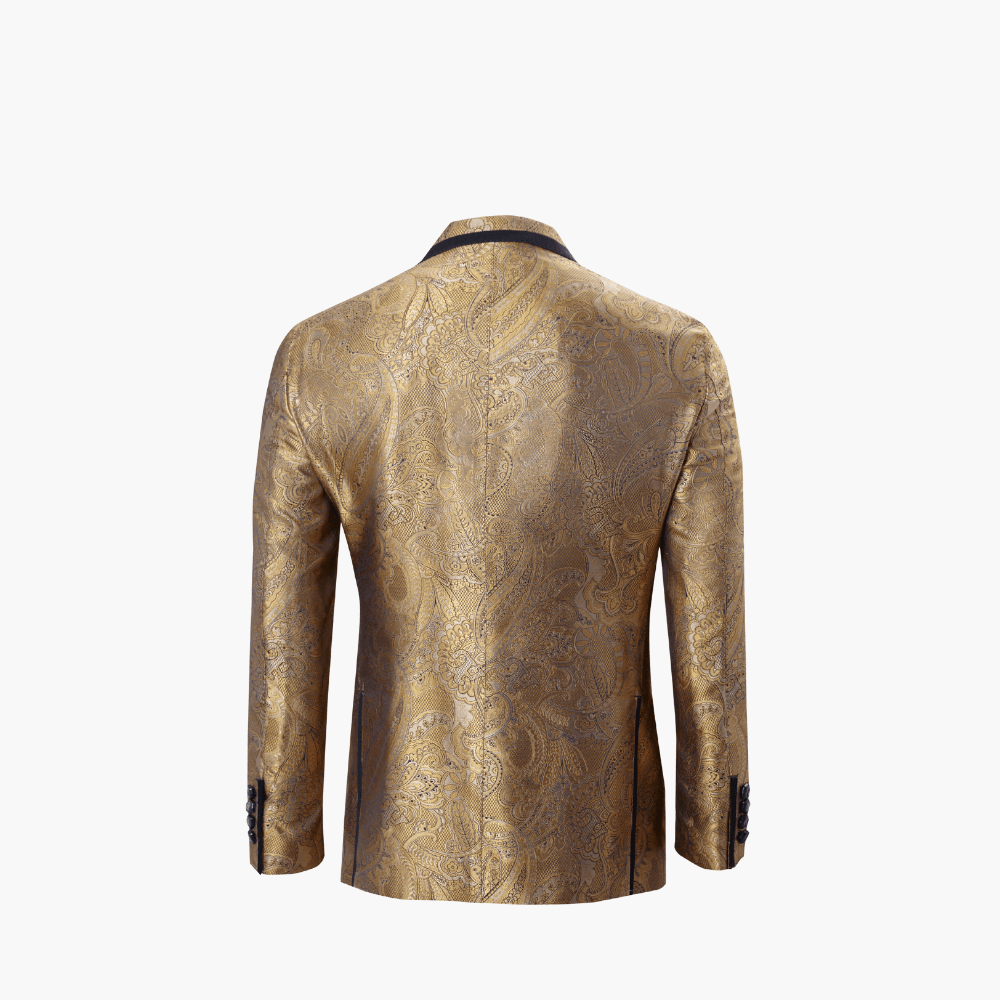 Gold Paisley Blazer - Angelo Galasso - Luxury Italian Menswear London