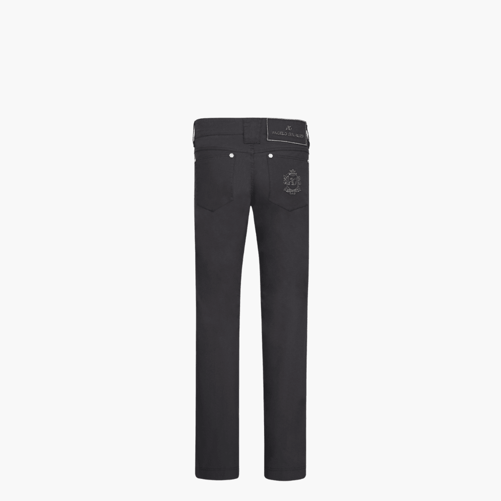 Grey & Grey Cotton Jeans with Shield - Angelo Galasso - Luxury Italian Menswear London