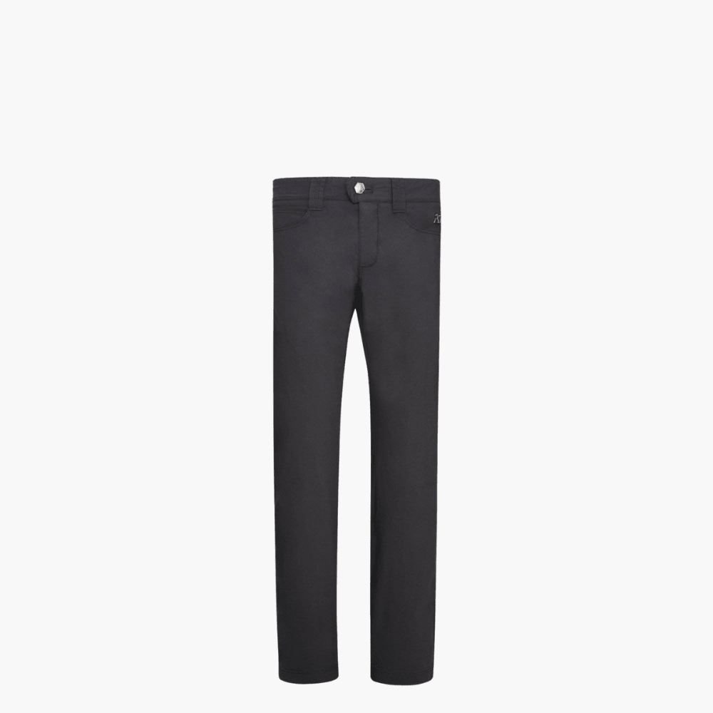 Black & Bronze Cotton Jeans with Shield - Angelo Galasso - Luxury Italian Menswear London