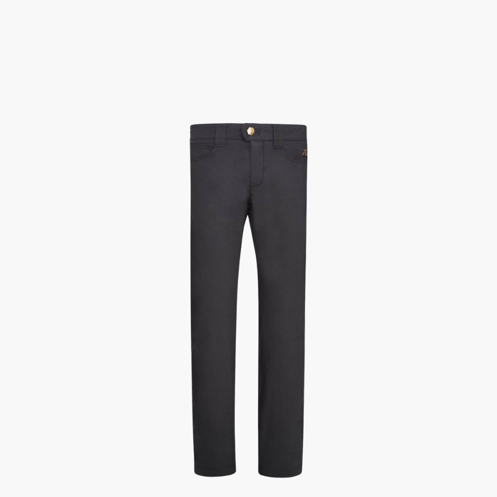 Black & Bronze Cotton Jeans with Shield - Z21MR0401F