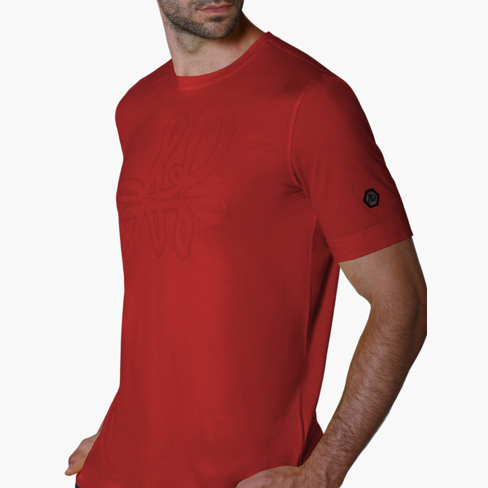Red Signature Logo C Neck T-Shirt -
