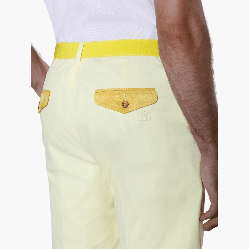 Yellow Cotton Summer Bermuda - Angelo Galasso - Luxury Italian Menswear London