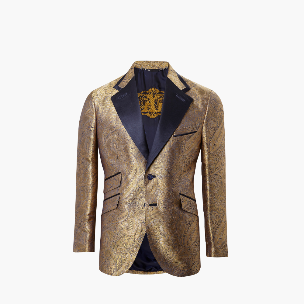 Gold Paisley Blazer - B11MR37011