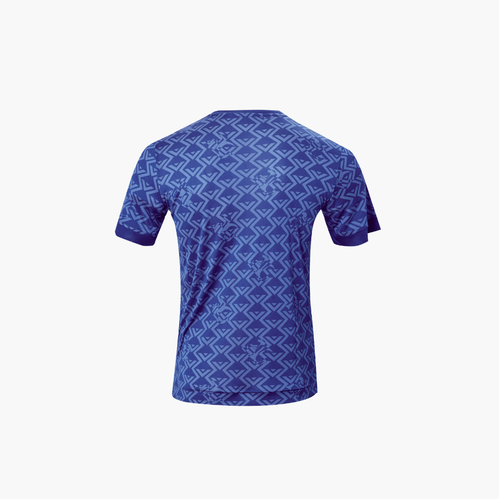 Royal Blue Silk Optical T-Shirt - Angelo Galasso - Luxury Italian Menswear London