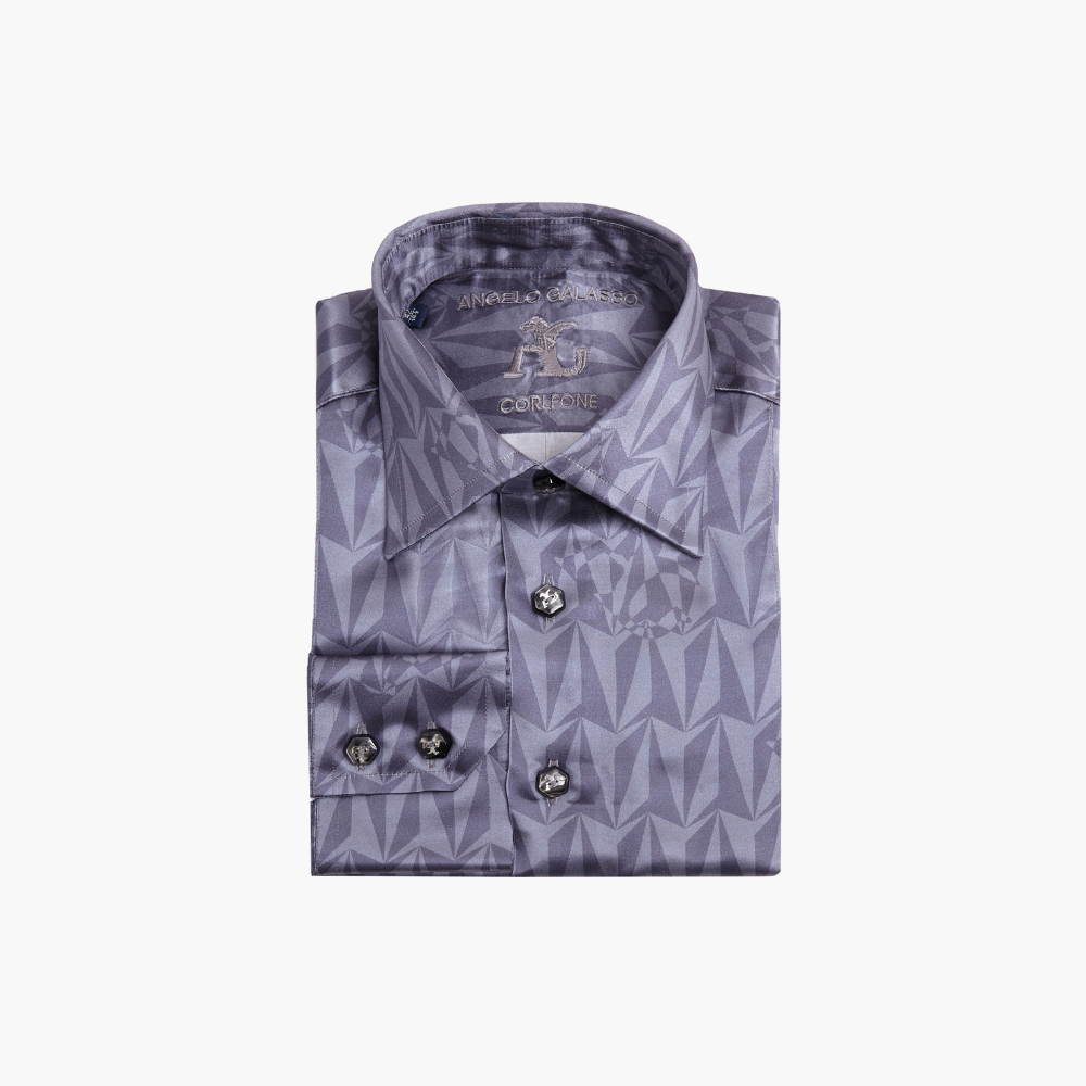 Grey Silk Optical AG Printed Corleone Shirt