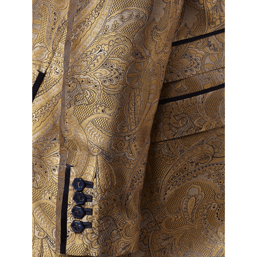 Gold Paisley Blazer - Angelo Galasso - Luxury Italian Menswear London