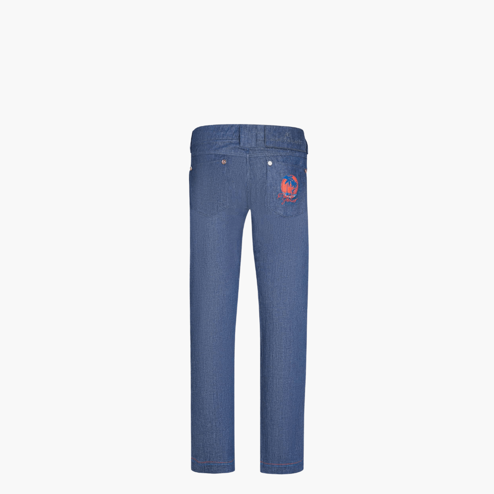 Jeans Palms Embroidery - Angelo Galasso - Luxury Italian Menswear London
