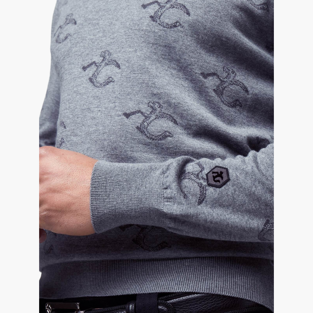 Grey Wool & Cashmere Monogram C-Neck - A11MR0708F