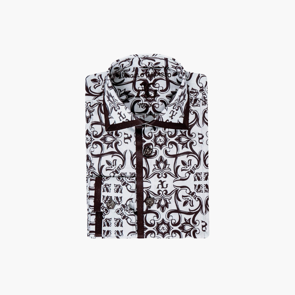 White & Black Maiolica AG Pattern Italia Shirt