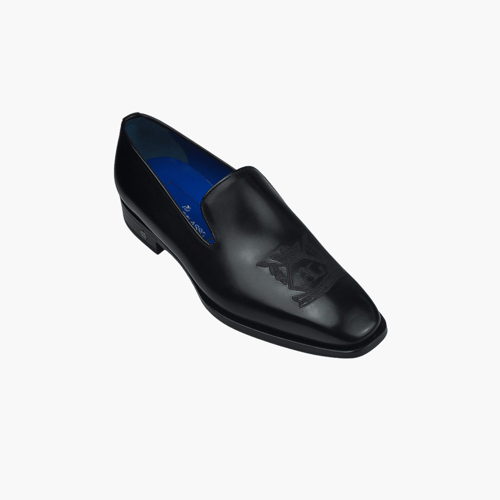 Black Hexagonal Slip On Shoes - Angelo Galasso - Luxury Italian Menswear London