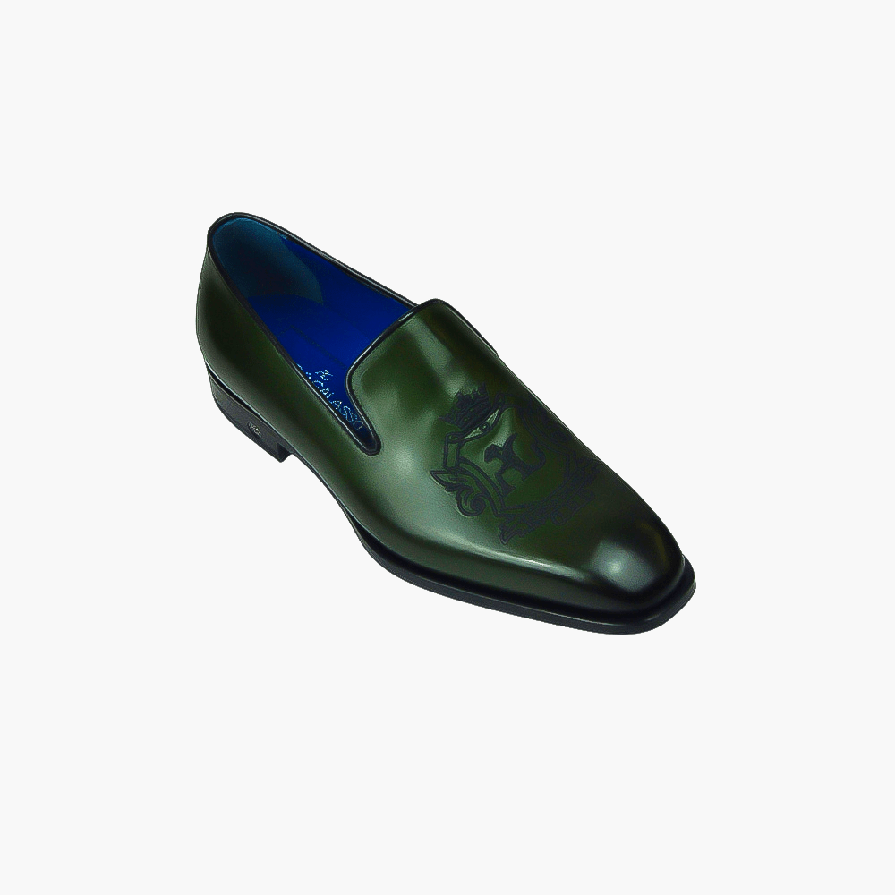 Green Araldica Slip On - Angelo Galasso - Luxury Italian Menswear London