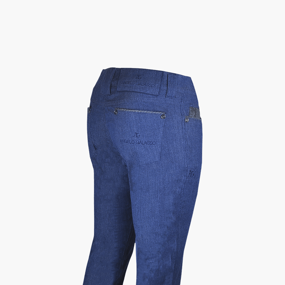 Blue Python Jeans - Angelo Galasso - Luxury Italian Menswear London