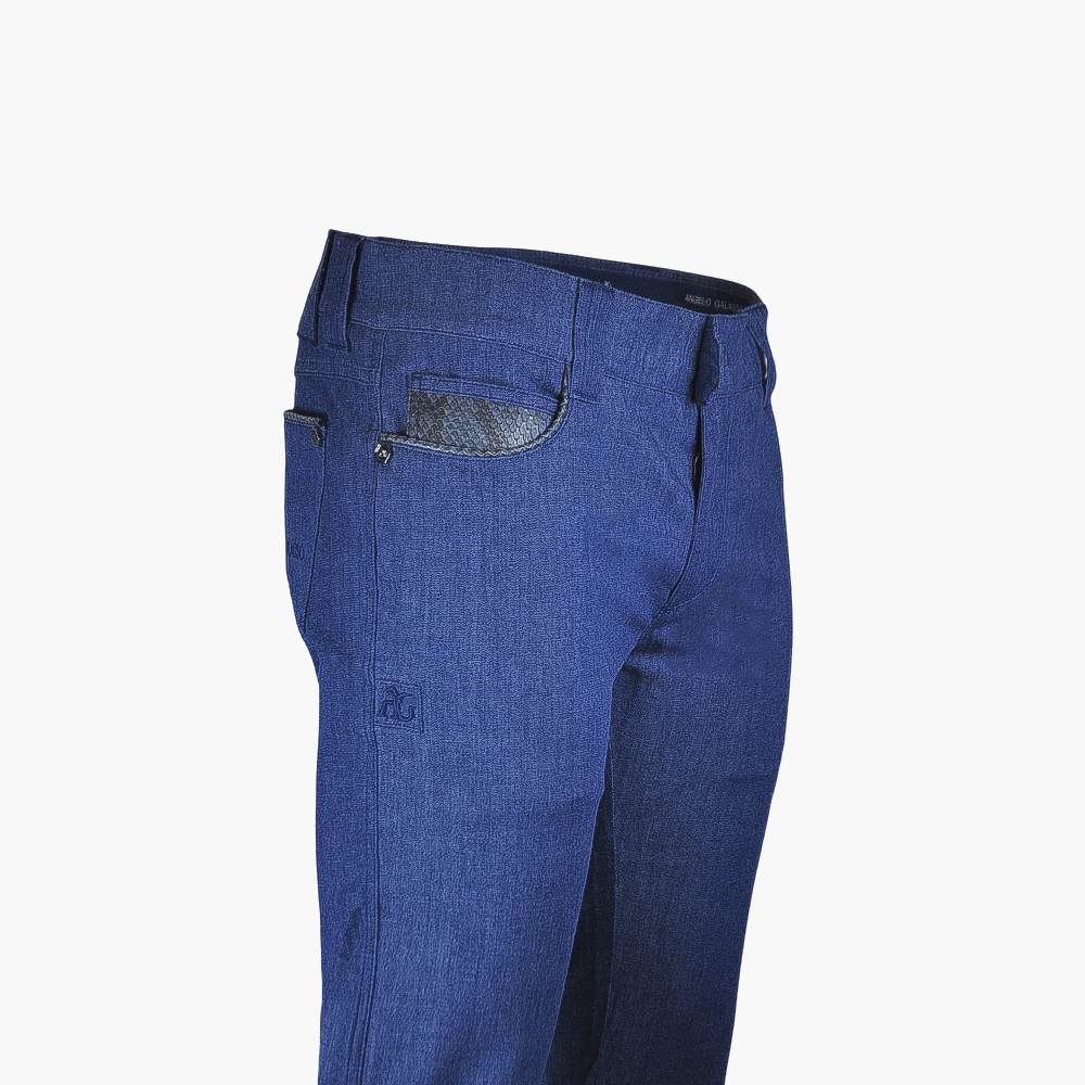 Blue Python Jeans - Angelo Galasso - Luxury Italian Menswear London