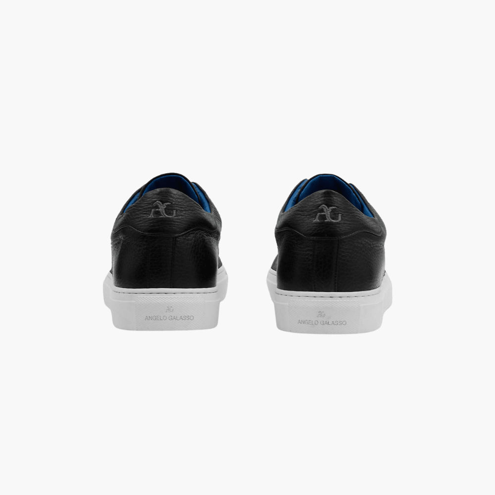 Black Deer Leather Trainers - Angelo Galasso - Luxury Italian Menswear London