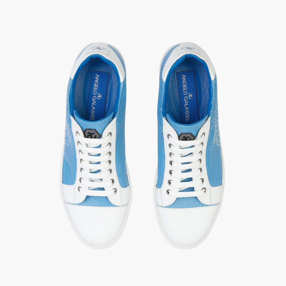 Blue Exotic Skin Trainers - A11MS1805F