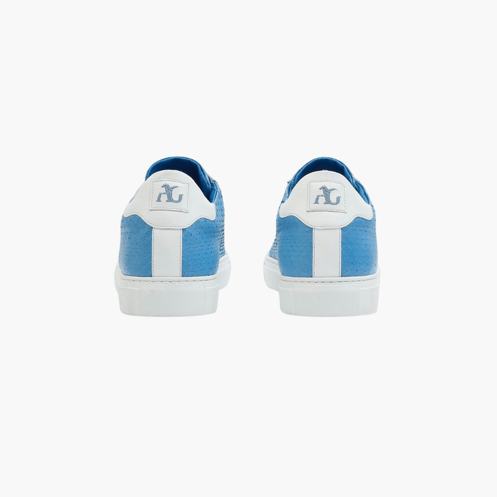 Blue Exotic Skin Trainers - Angelo Galasso - Luxury Italian Menswear London
