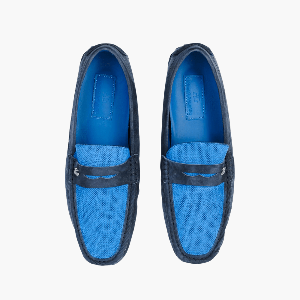 Perforated Suede Driver Shoes - Angelo Galasso - Luxury Italian Menswear London