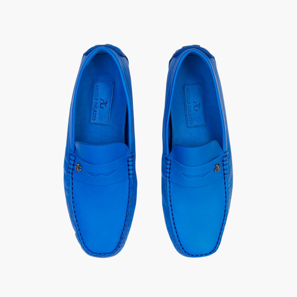 Royal Blue Calfskin Driver Shoes - A11MS2101F