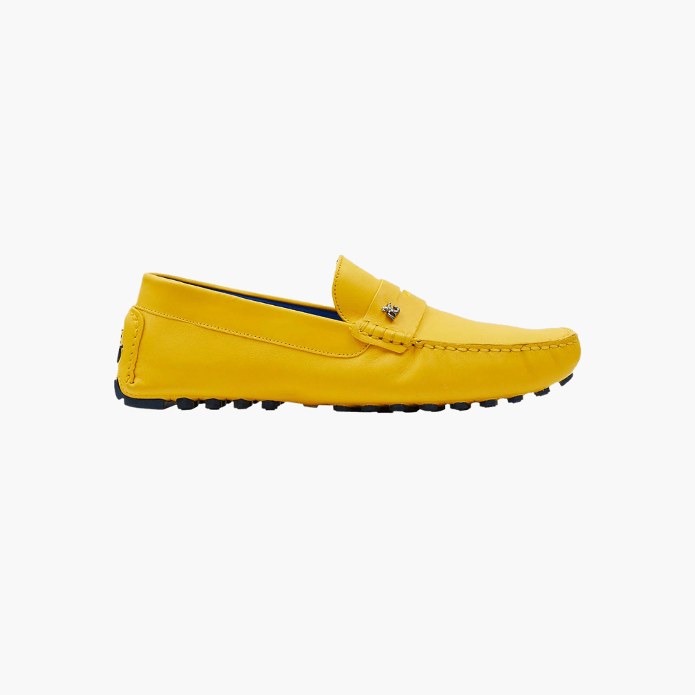 Yellow Calfskin Driver Shoes - Angelo Galasso - Luxury Italian Menswear London