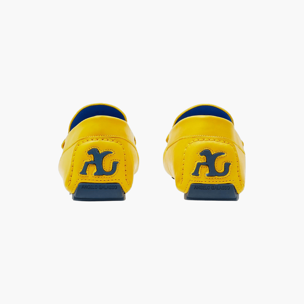 Yellow Calfskin Driver Shoes - Angelo Galasso - Luxury Italian Menswear London