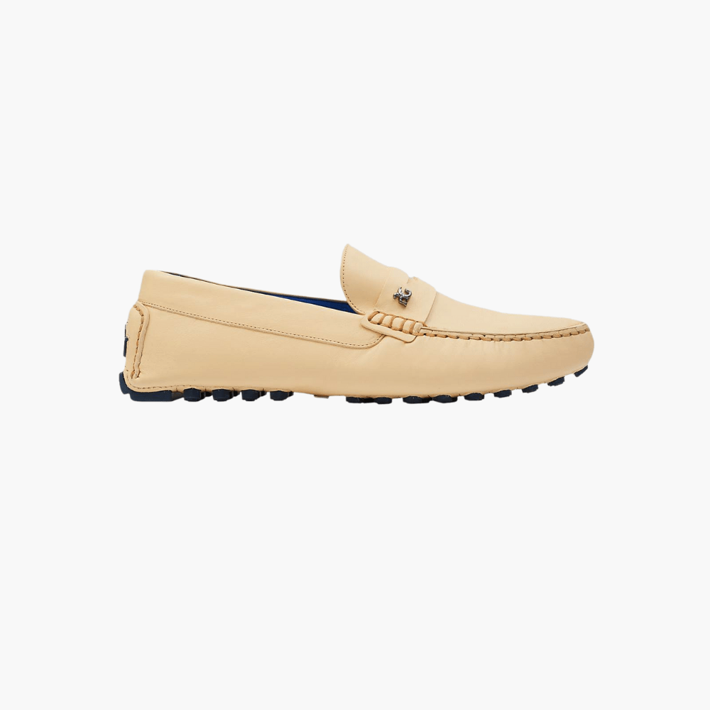 Beige Calfskin Driver Shoes - Angelo Galasso - Luxury Italian Menswear London