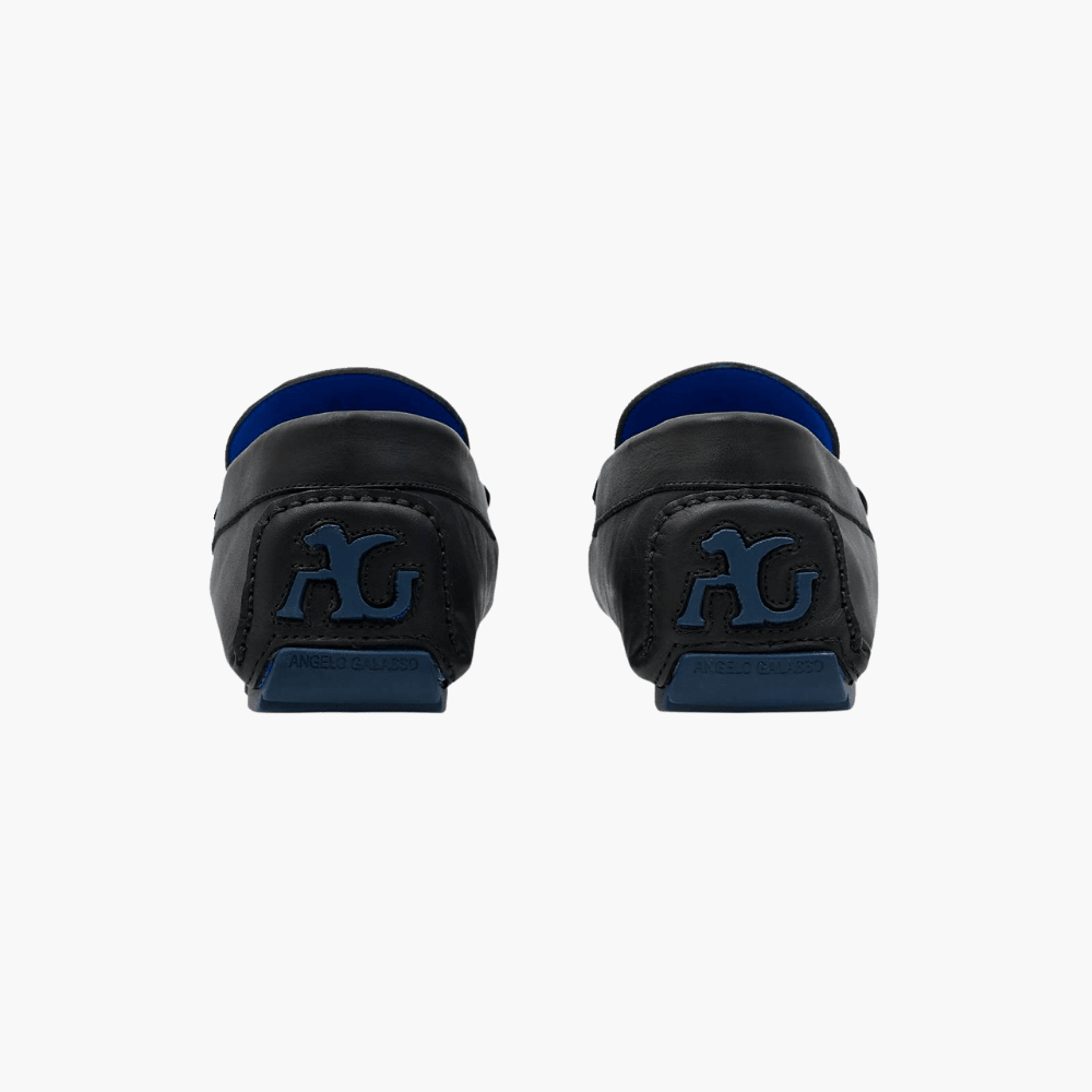 Black Calfskin Driver Shoes - Angelo Galasso - Luxury Italian Menswear London
