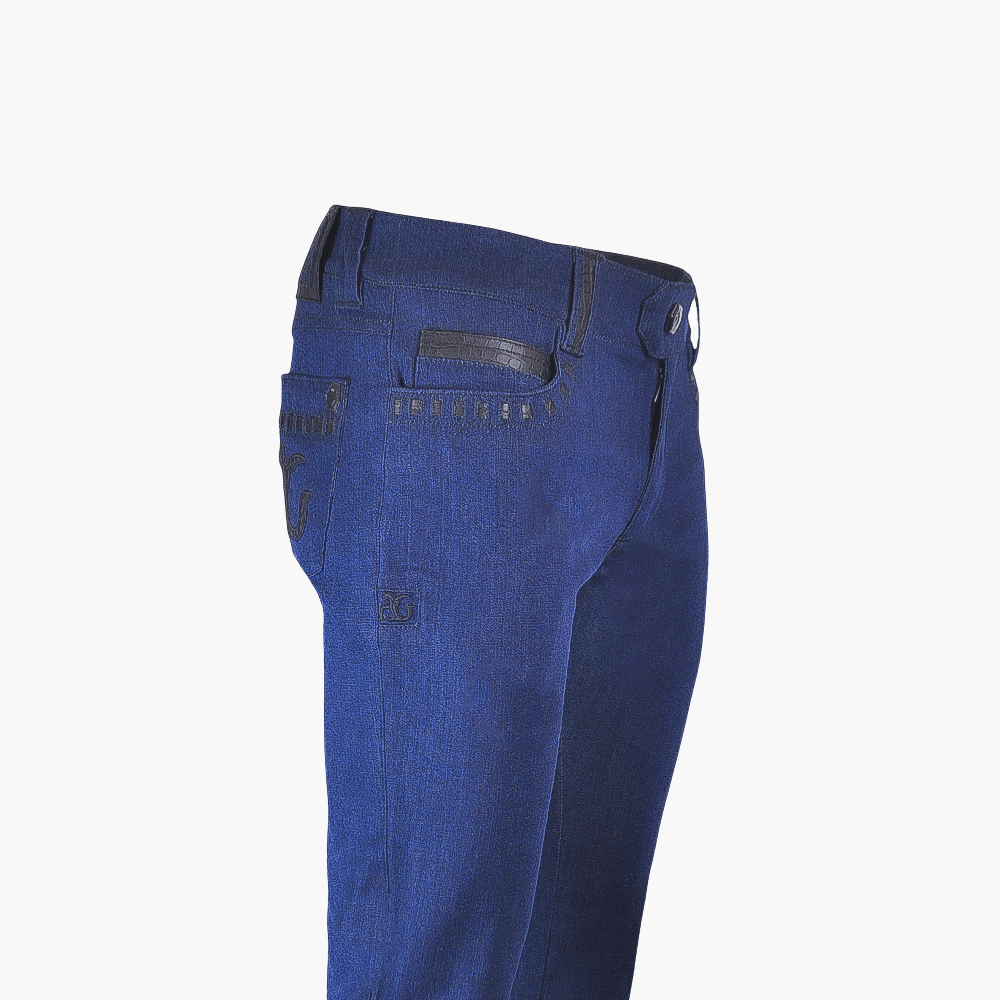 Blue & Black Crocodile AG Dragon Jeans - Angelo Galasso - Luxury Italian Menswear London
