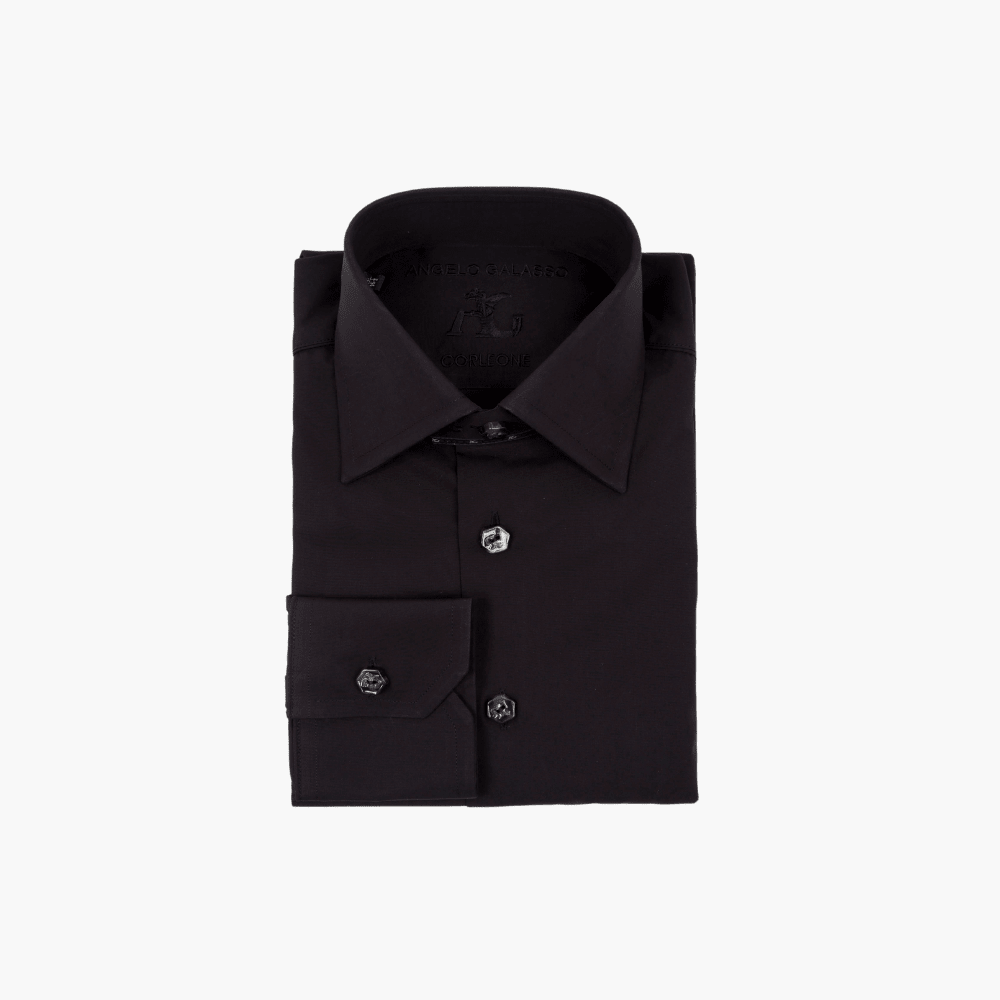 AG Black Classic Corleone Shirt - Angelo Galasso - Luxury Italian Menswear London
