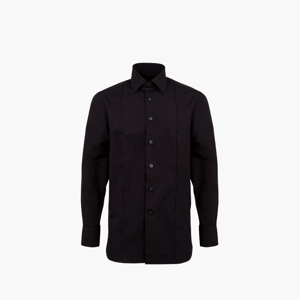 Black Classic Mason Shirt - Angelo Galasso - Luxury Italian Menswear London