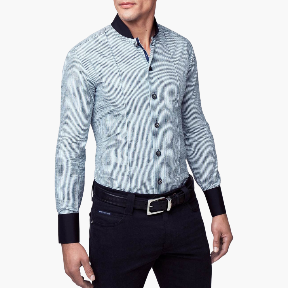 Black & White Mao Shirt