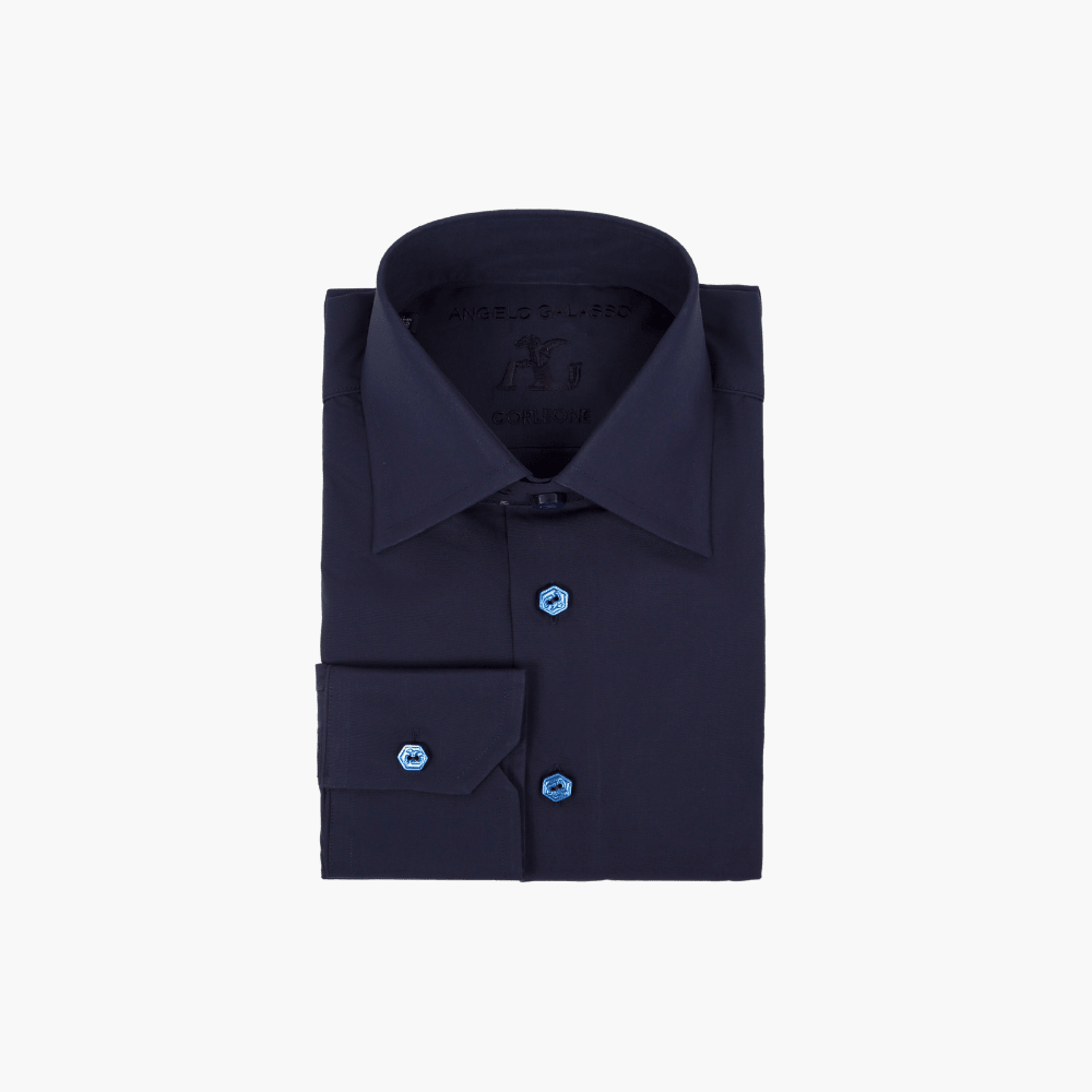 Blue Classic Corleone Shirt - Angelo Galasso - Luxury Italian Menswear London