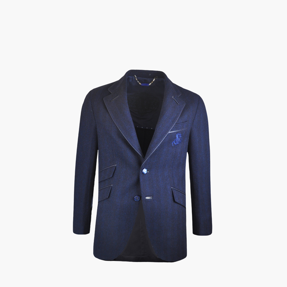 Blue Wool Dragoon Blazer - A21MR37002