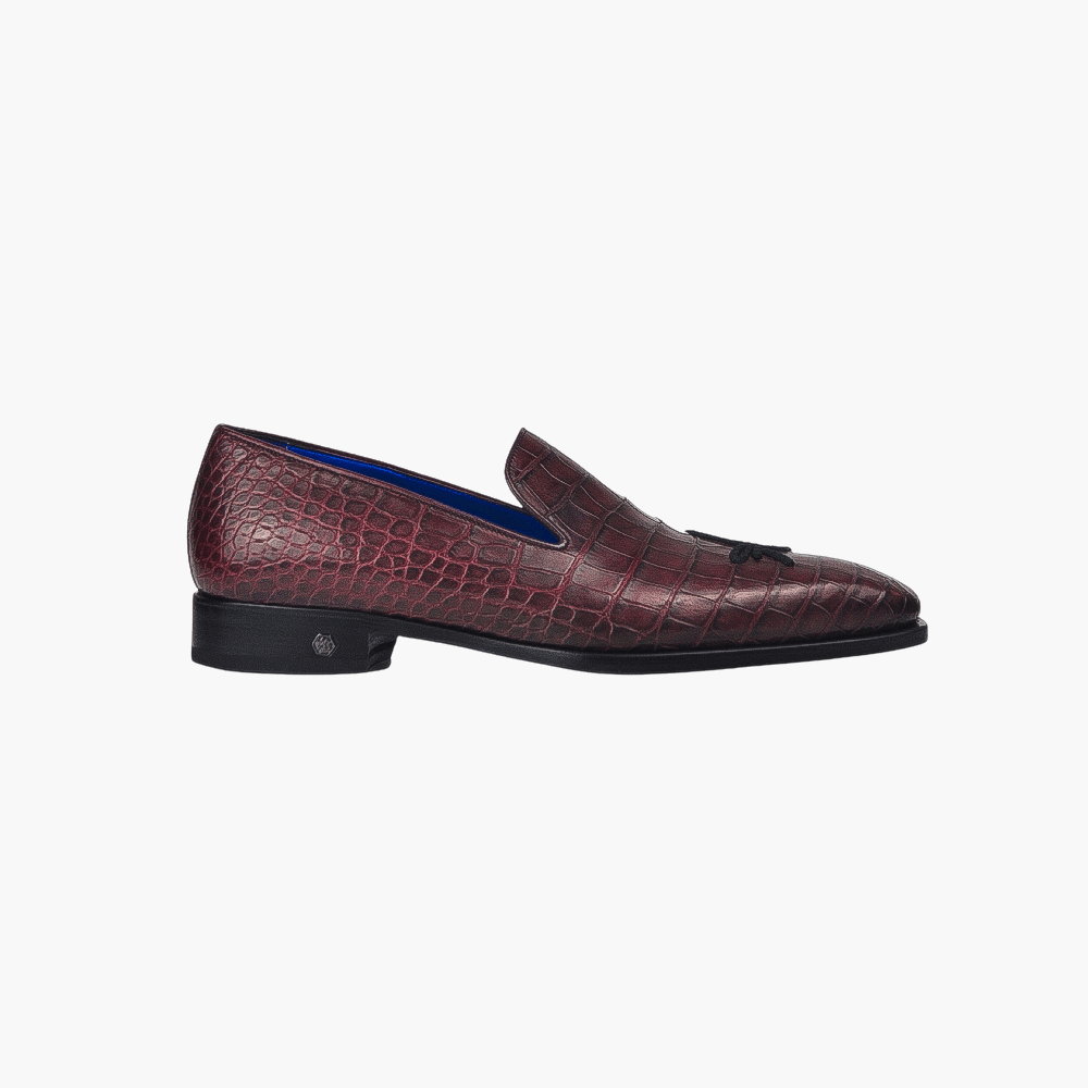 Brown Crocodile Slip On - Angelo Galasso - Luxury Italian Menswear London