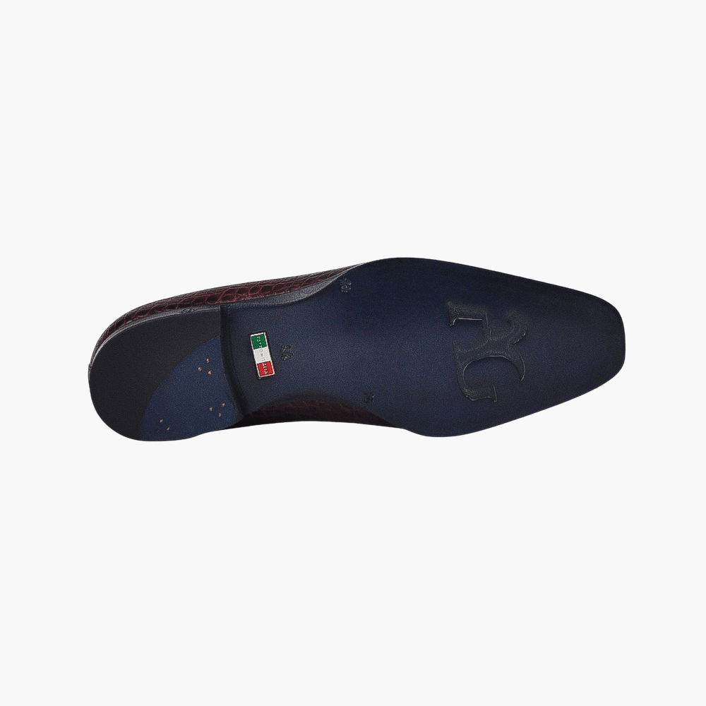 Brown Crocodile Slip On - Angelo Galasso - Luxury Italian Menswear London
