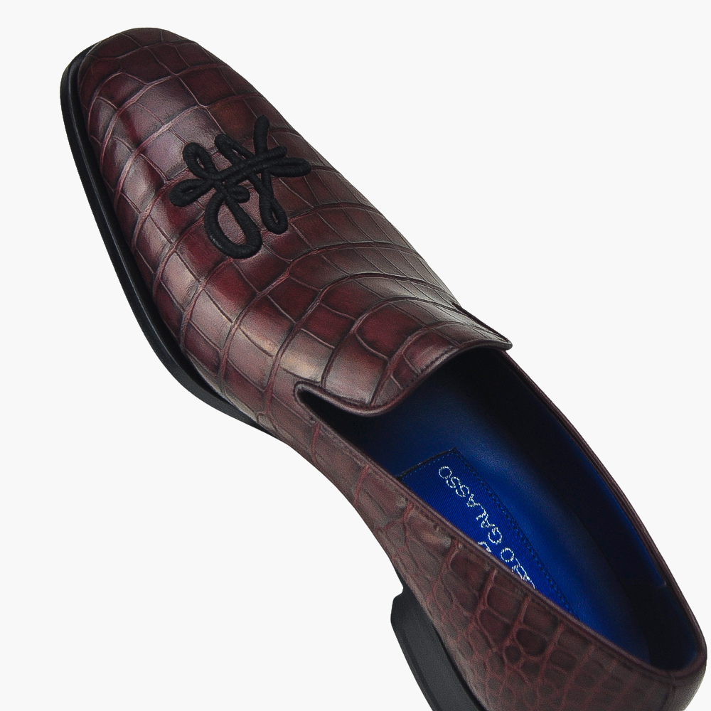 Brown Crocodile Slip On