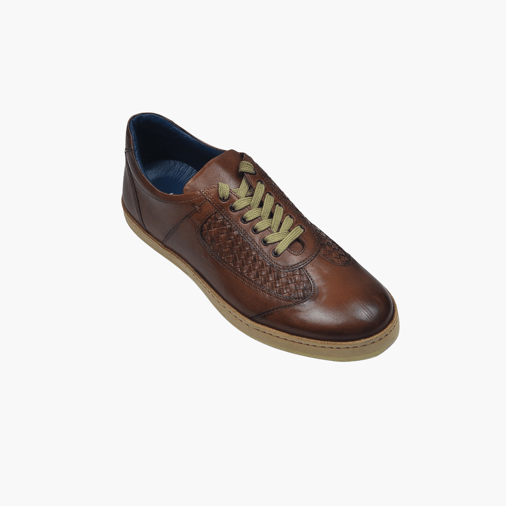 Brown Leather Trainers - Angelo Galasso - Luxury Italian Menswear London