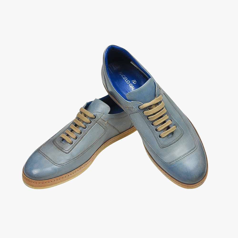 Light Blue Leather Trainers - AG15SSA0376