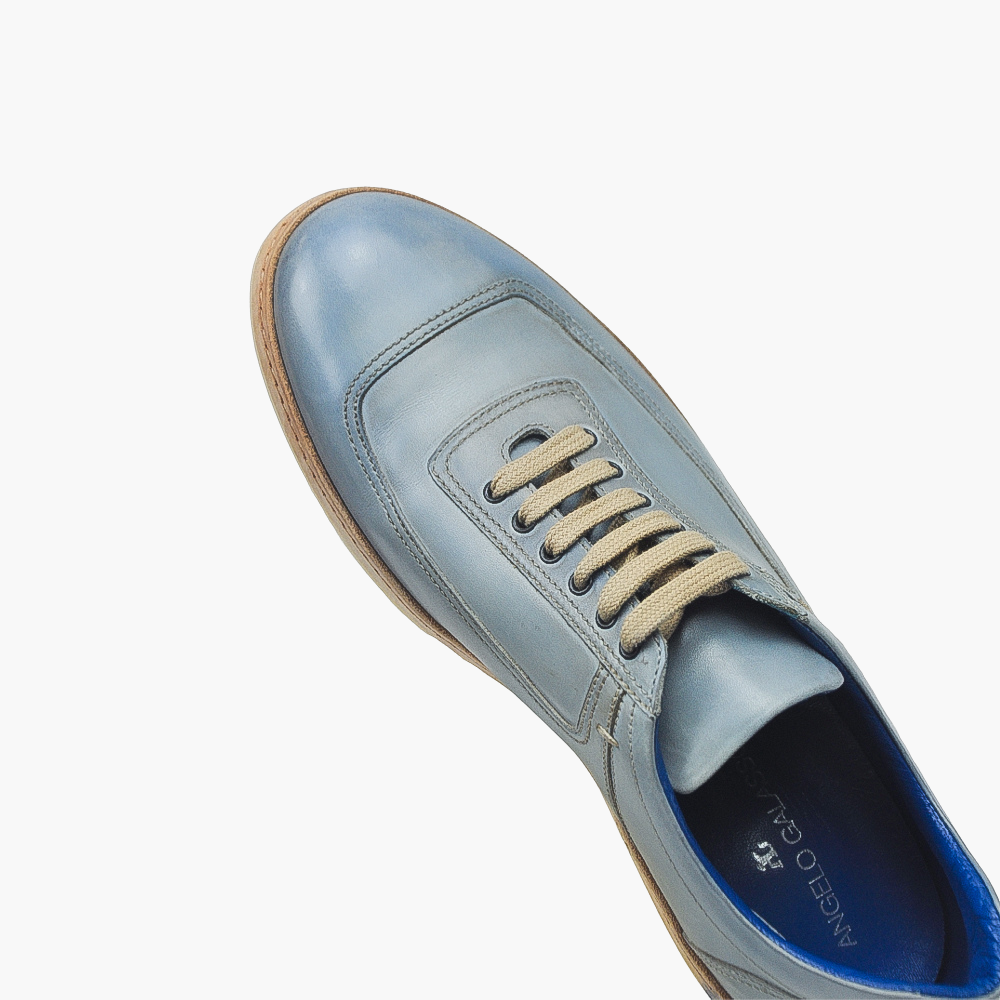 Light Blue Leather Trainers - AG15SSA0376